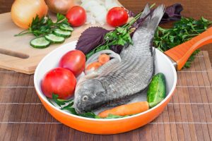 fisk och grönsaker